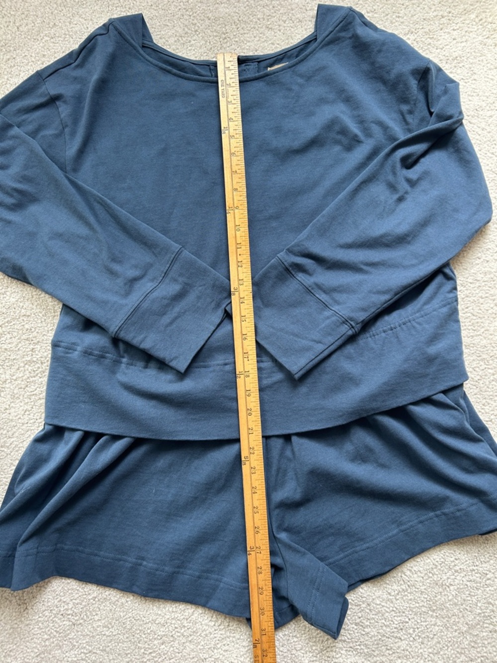 Women’s Free People Slate Blue Long-Sleeve Peplum Romper, Size L - Picture 6 of 8